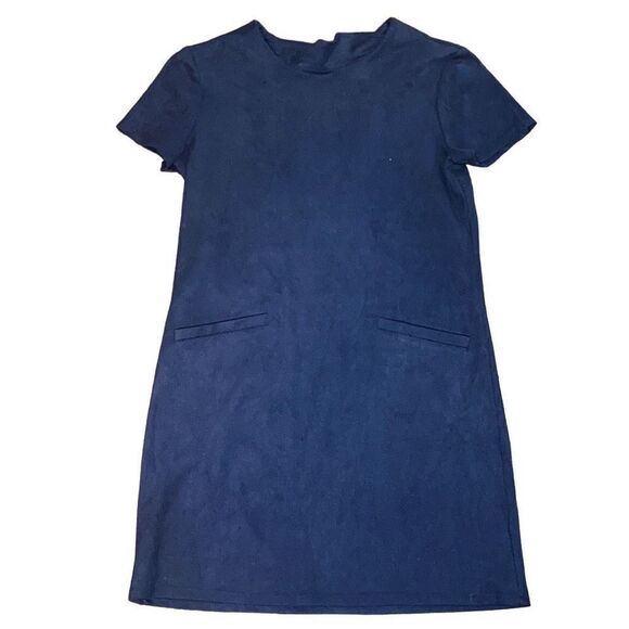 WAYF Size XS Blue Faux Suede Mini Dress - Picture 1 of 4